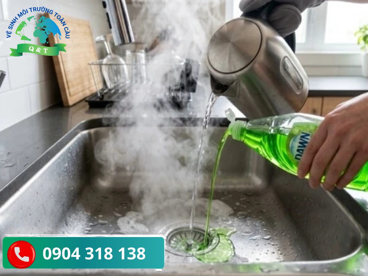 Cách Thông Cống Bằng Nước Sôi Kết Hợp