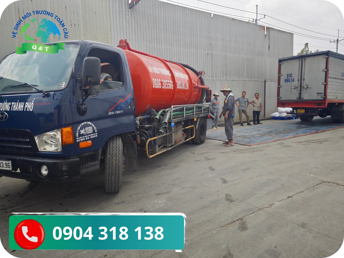Quy trình hút hầm cầu Phường An Lạc